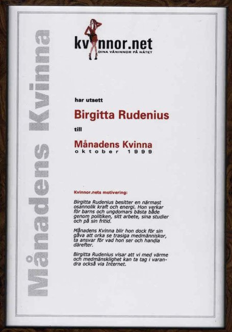Månadens Kvinna @ Birgitta Rudenius